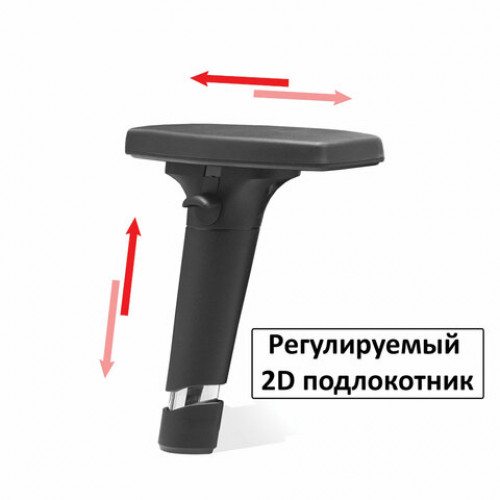 Кресло офисное МЕТТА К-29-2D хром, рецик. кожа, сиденье и спинка мягкие, черное