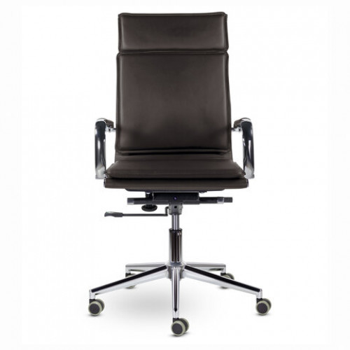 Кресло офисное BRABIX PREMIUM Kayman EX-532, экокожа, хром, темно-коричневое, 532545