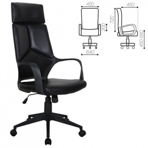 Кресло офисное BRABIX PREMIUM Prime EX-515, экокожа, черное, 531569