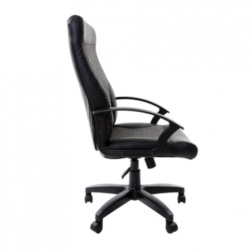 Кресло офисное BRABIX Trust EX-535, экокожа черная, ткань серая, 531383