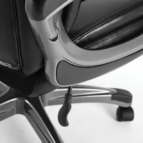 Кресло офисное BRABIX PREMIUM Solid HD-005, НАГРУЗКА до 180 кг, рециклированная кожа, черное, 531941