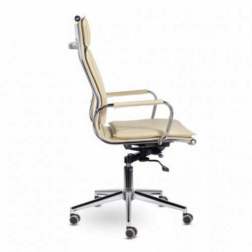 Кресло офисное BRABIX PREMIUM Kayman EX-532, экокожа, хром, бежевое, 532544