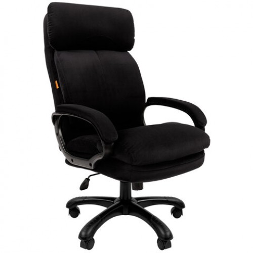 Кресло офисное Chairman СН 505, НАГРУЗКА до 150 кг, велюр, черное, 7127990