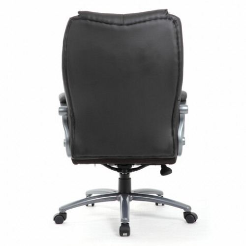 Кресло офисное BRABIX PREMIUM Strong HD-009, НАГРУЗКА до 200 кг, экокожа черная, ткань серая, 531945