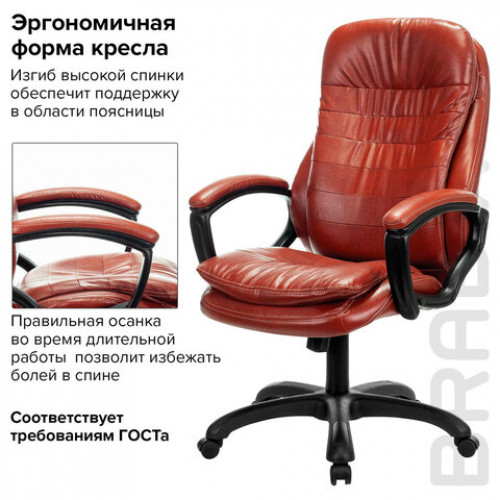 Кресло офисное BRABIX PREMIUM Omega EX-589, экокожа, коричневое, 532096