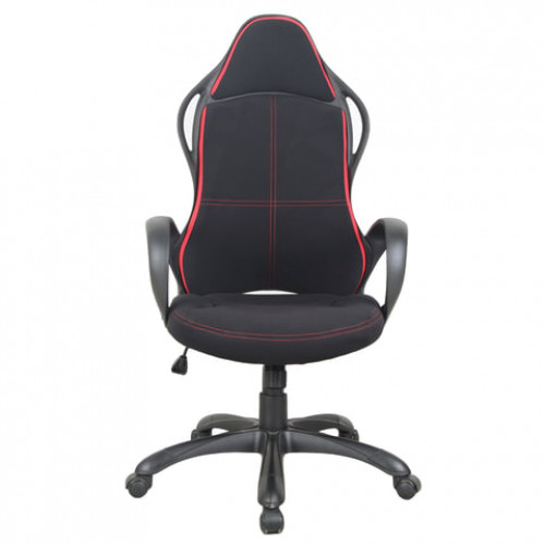 Кресло офисное BRABIX PREMIUM Force EX-516, ткань, черное/вставки красные, 531571