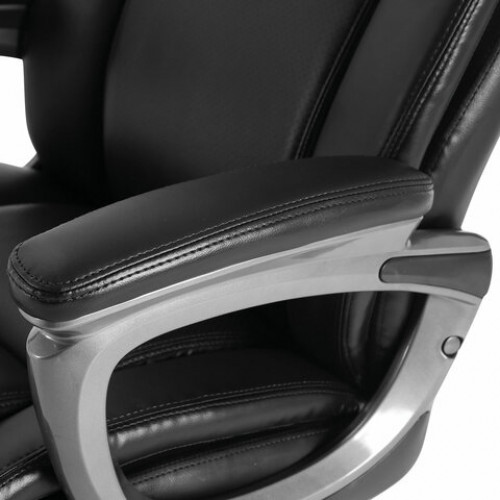 Кресло офисное BRABIX PREMIUM Solid HD-005, НАГРУЗКА до 180 кг, рециклированная кожа, черное, 531941