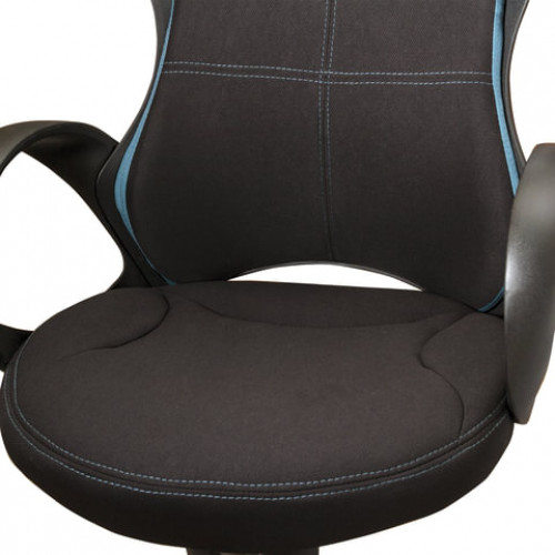 Кресло офисное BRABIX PREMIUM Force EX-516, ткань, черное/вставки синие, 531572