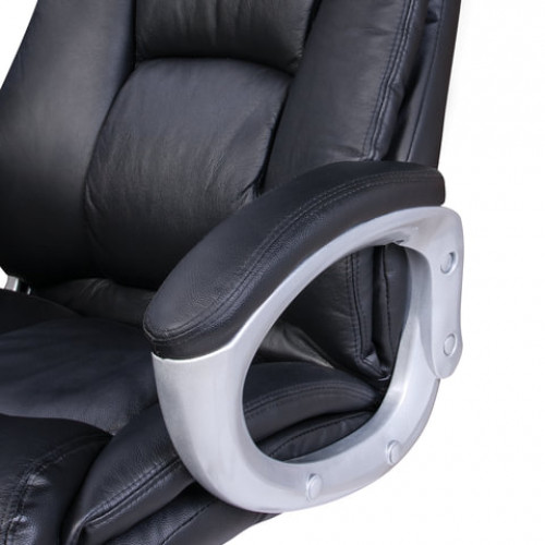 Кресло из натуральной кожи BRABIX Grand EX-500, черное, 530861