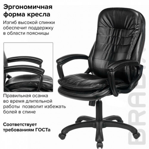 Кресло офисное BRABIX PREMIUM Omega EX-589, экокожа, черное, 532094