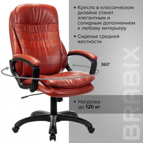 Кресло офисное BRABIX PREMIUM Omega EX-589, экокожа, коричневое, 532096