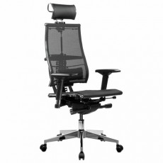 Кресло МЕТТА YOGA Y 4DF B2-5D, адаптивная спинка, 3D-подголовник, сверхпрочная сетка, черное