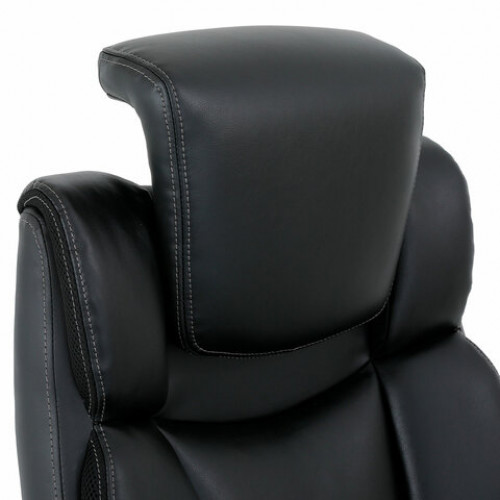 Кресло BRABIX PREMIUM Phantom EX-553, рециклированная кожа, регулируемый подголовник, черное, 532940