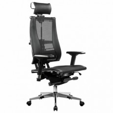 Кресло МЕТТА YOGA Y 4DT B2-14D, адаптивная спинка, 3D-подголовник, сверхпрочная сетка, черное