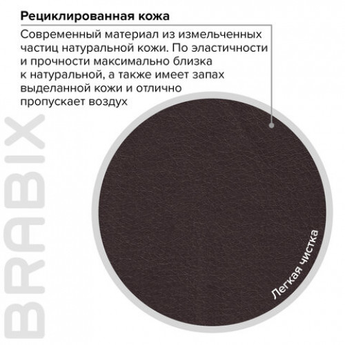 Кресло офисное BRABIX PREMIUM Favorite EX-577, пружинный блок, рециклир. кожа, коричневое, 531936