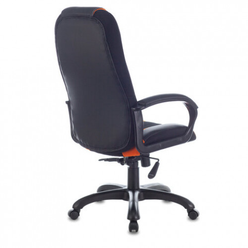 Кресло компьютерное BRABIX PREMIUM Rapid GM-102, НАГРУЗКА 180 кг, экокожа/ткань, черно/оранжевое, 532420, GM-102_532420