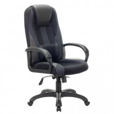 Кресло компьютерное BRABIX PREMIUM Rapid GM-102, НАГРУЗКА 180 кг, экокожа/ткань, черное/серое, 532105