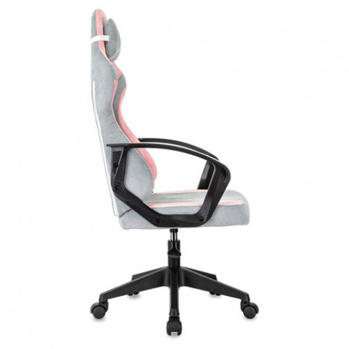 Кресло компьютерное BRABIX Forcer GM-127, 2 подушки, ткань, розовое/серое, 533215