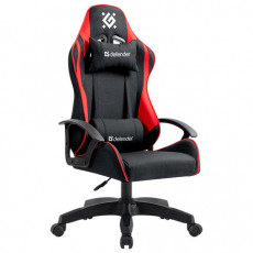 Кресло компьютерное DEFENDER Kraken, 2 подушки, ткань, черное/красное, 64677