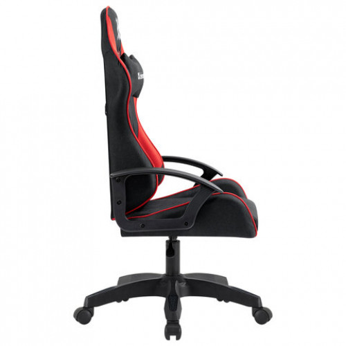 Кресло компьютерное DEFENDER Kraken, 2 подушки, ткань, черное/красное, 64677
