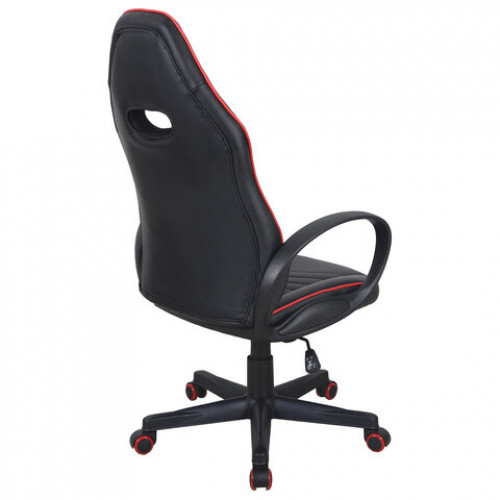 Кресло компьютерное BRABIX Flame GM-004, экокожа, черное/красное, 532499