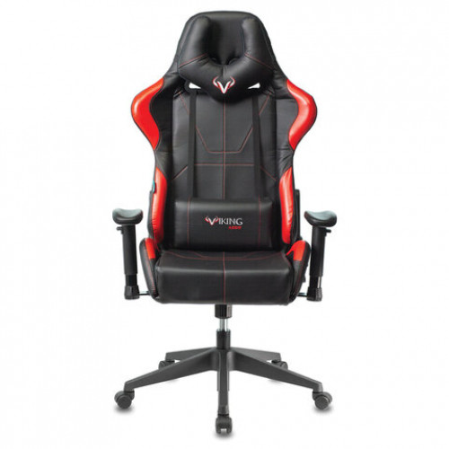 Кресло компьютерное Zombie VIKING 5 AERO, 2 подушки, экокожа, черное/красное, 1216368