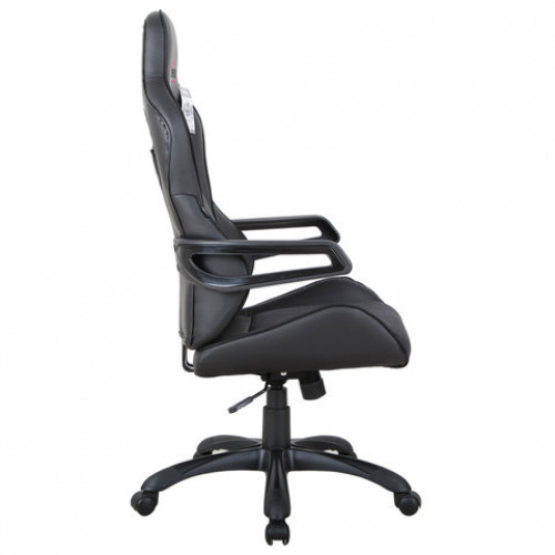 Кресло компьютерное BRABIX Nitro GM-001, ткань, экокожа, черное, 531817