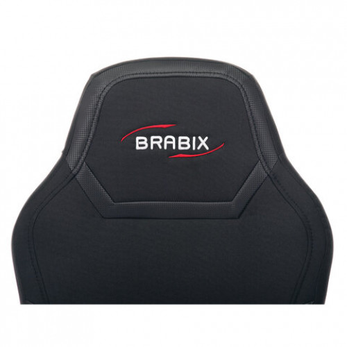 Кресло компьютерное BRABIX Alpha GM-018, ткань/экокожа, черное, 532636, GM-018_532636