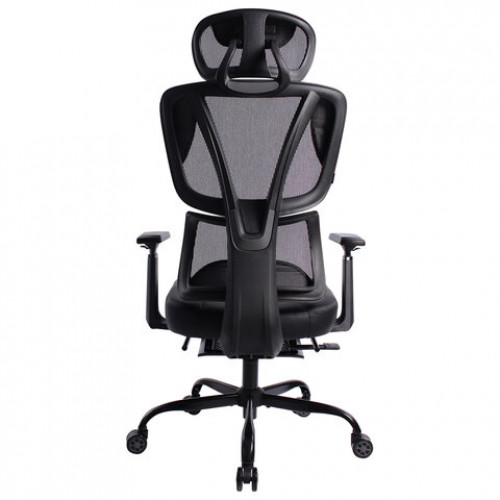 Кресло BRABIX PREMIUM Venom GM-530, подножка, синхромеханизм, экокожа/сетка, черное/серое, 532951