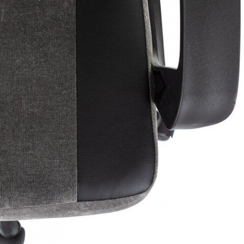 Кресло компьютерное BRABIX Forcer GM-127, 2 подушки, экокожа/велюр, черное/серое, 533216