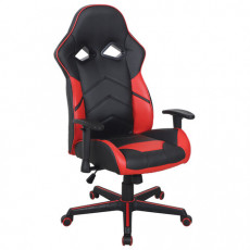 Кресло компьютерное BRABIX Storm GM-006, рег. подлокотники, экокожа, черное/красное, 532500