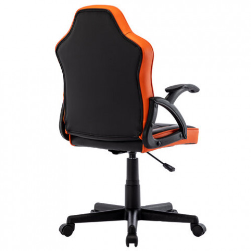 Кресло компьютерное BRABIX Shark GM-203, экокожа, черное/оранжевое, 532513