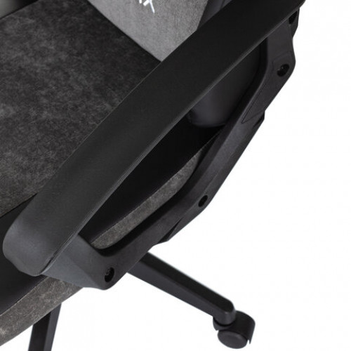 Кресло компьютерное BRABIX Forcer GM-127, 2 подушки, экокожа/велюр, черное/серое, 533216