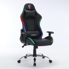 Кресло компьютерное BRABIX Lumen GM-150 RGB, подсветка, две подушки, экокожа, черное, 532801