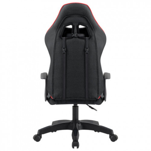 Кресло компьютерное DEFENDER Kraken, 2 подушки, ткань, черное/красное, 64677