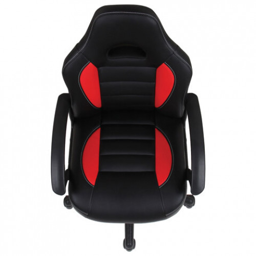 Кресло компьютерное BRABIX Spark GM-201, экокожа, черное/красное, 532503