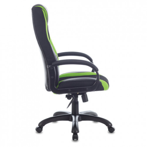 Кресло компьютерное BRABIX PREMIUM Rapid GM-102, НАГРУЗКА 180 кг, экокожа/ткань, черное/зеленое, 532419, GM-102_532419