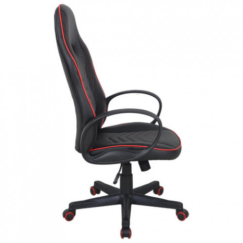 Кресло компьютерное BRABIX Flame GM-004, экокожа, черное/красное, 532499