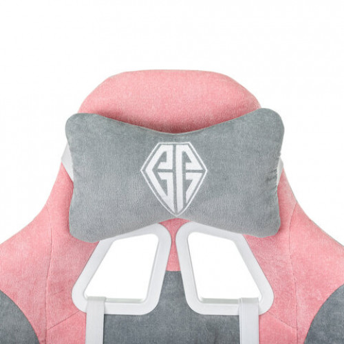 Кресло компьютерное BRABIX Forcer GM-127, 2 подушки, ткань, розовое/серое, 533215