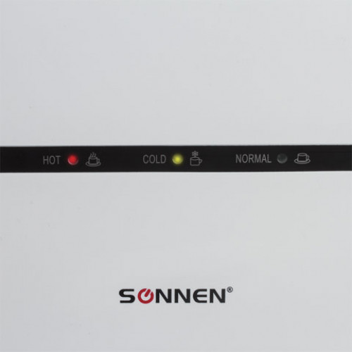 Кулер для воды SONNEN FSE-03, напольный, НАГРЕВ/ОХЛАЖДЕНИЕ ЭЛЕКТРОННОЕ, шкаф, 3 крана, белый/черный, 453979