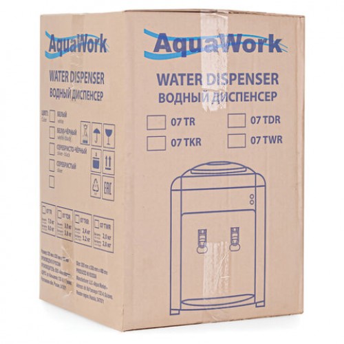 Кулер для воды AQUA WORK 0.7-TDR, настольный, НАГРЕВ/ЭЛЕКТРОННОЕ ОХЛАЖДЕНИЕ, 2 крана,, 34502