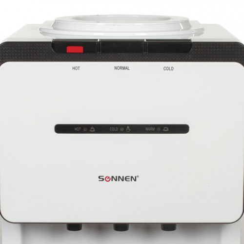 Кулер для воды SONNEN FSC-03F, напольный, НАГРЕВ/ОХЛАЖДЕНИЕ КОМПРЕССОРНОЕ, холодильник, 3 крана, 453980