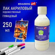 Лак акриловый глянцевый художественный, в бутылке, 250 мл, BRAUBERG ART CLASSIC, 192349 Лак акриловый глянцевый художественный, в бутылке, 250 мл, BRAUBERG ART CLASSIC, 192349