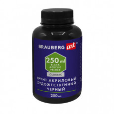 Грунт акриловый художественный, черный, в бутылке, 250 мл, BRAUBERG ART CLASSIC, 192341 Грунт акриловый художественный, черный, в бутылке, 250 мл, BRAUBERG ART CLASSIC, 192341