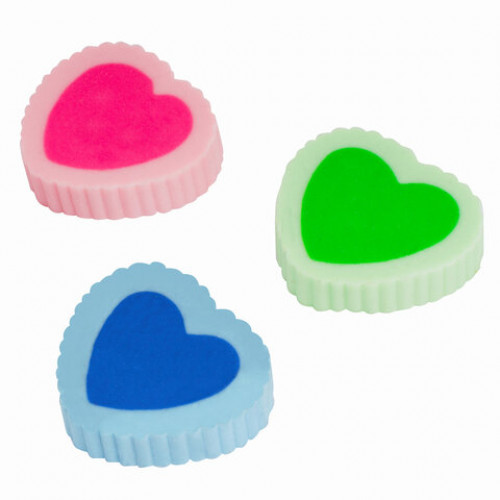 Ластик фигурный ПИФАГОР, Сердечко, 24x21x5 мм, цвет ассорти, 226534