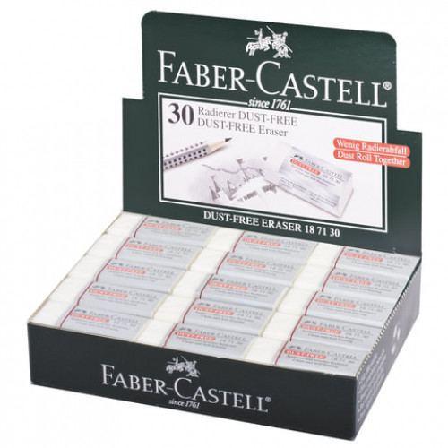 Ластик FABER-CASTELL Dust Free, 41х18,5х11,5 мм, белый, прямоугольный, 187130
