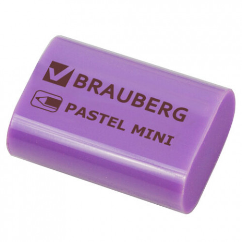 Ластик BRAUBERG Pastel Mini, 27х18х10 мм, ассорти пастельных цветов, экологичный ПВХ, 229581