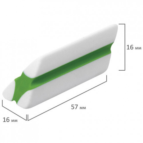 Ластик BRAUBERG Jet Pro, 57х16х16 мм, цвет ассорти, треугольный, скошенные края, 228718