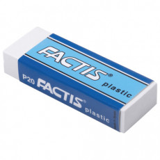 Ластик большой FACTIS Plastic P 20 (Испания), 61х22х11 мм, белый, прямоугольный, мягкий, CPFP20