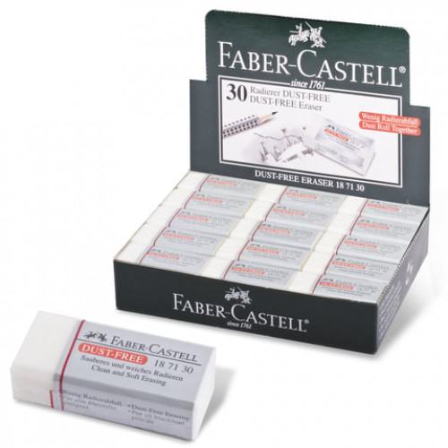 Ластик FABER-CASTELL Dust Free, 41х18,5х11,5 мм, белый, прямоугольный, 187130
